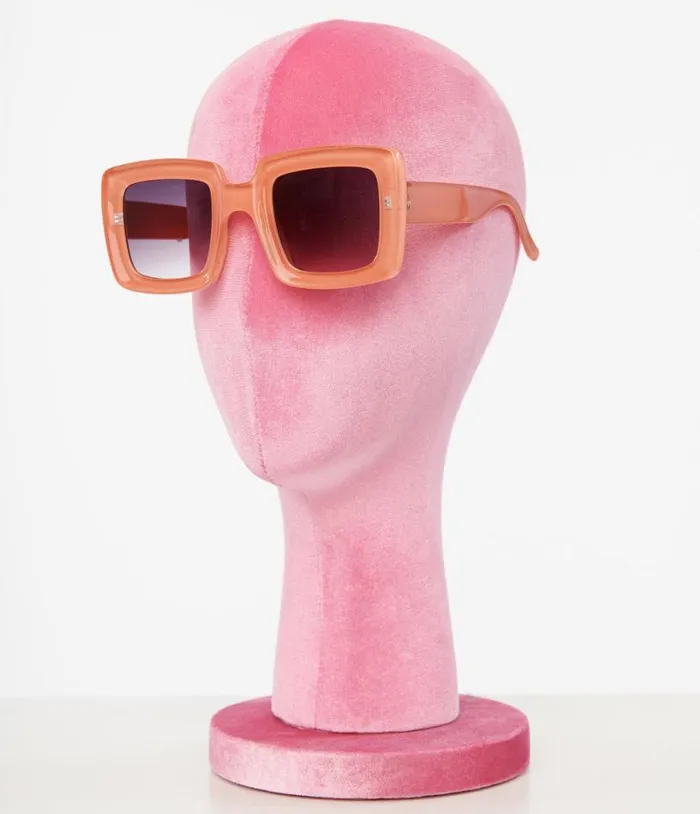 1970s Orange Square Sunglasses Accessories Unique Vintage Sunglasses