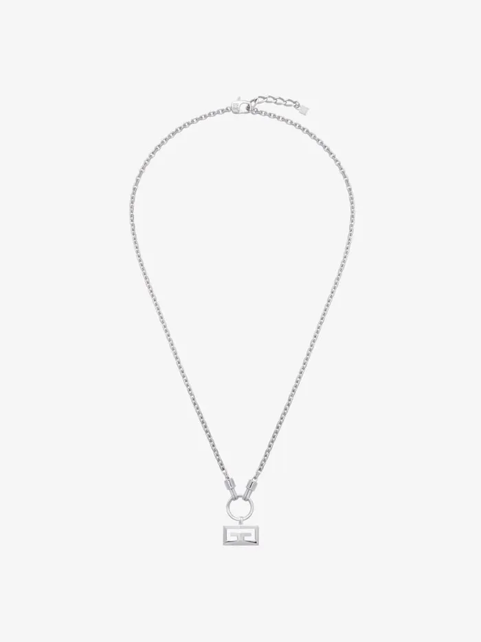 2g Necklace In Metal Silvery Men Givenchy Jewelry