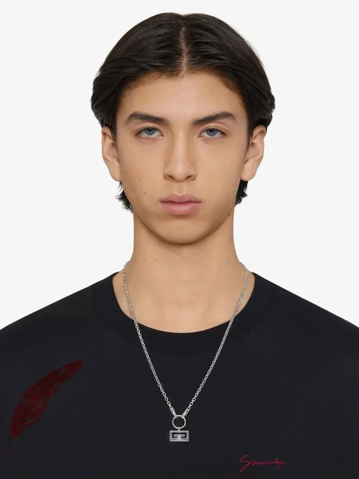 2g Necklace In Metal Silvery Men Givenchy Jewelry