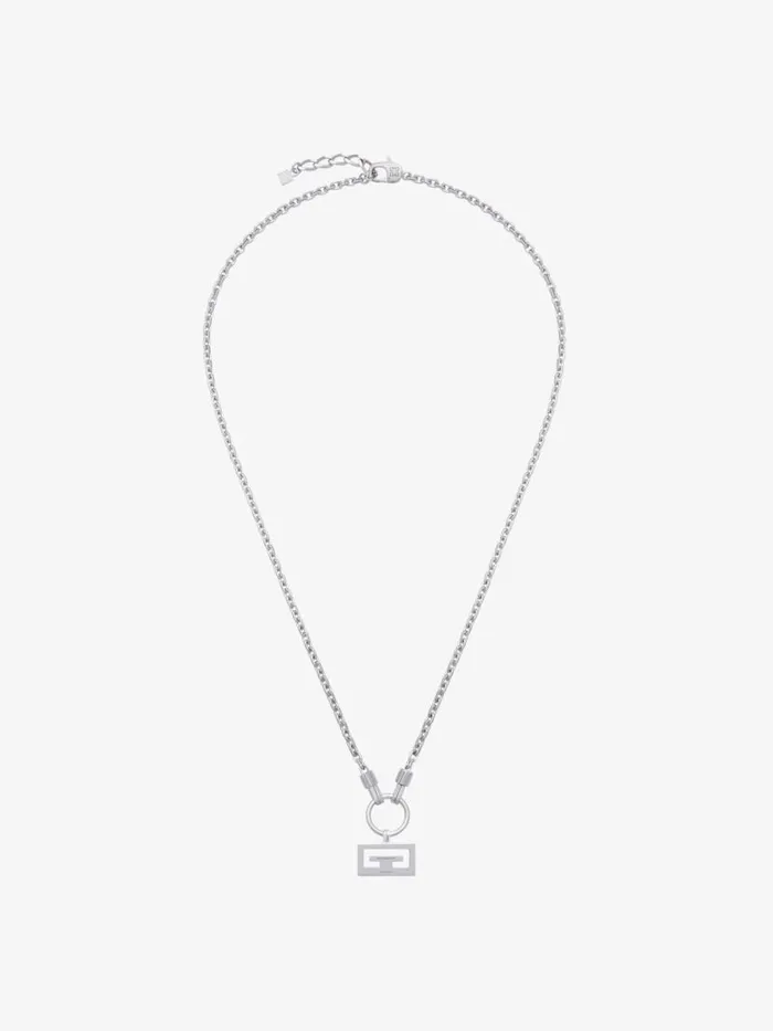 2g Necklace In Metal Silvery Men Givenchy Jewelry