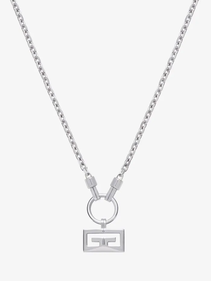 2g Necklace In Metal Silvery Men Givenchy Jewelry