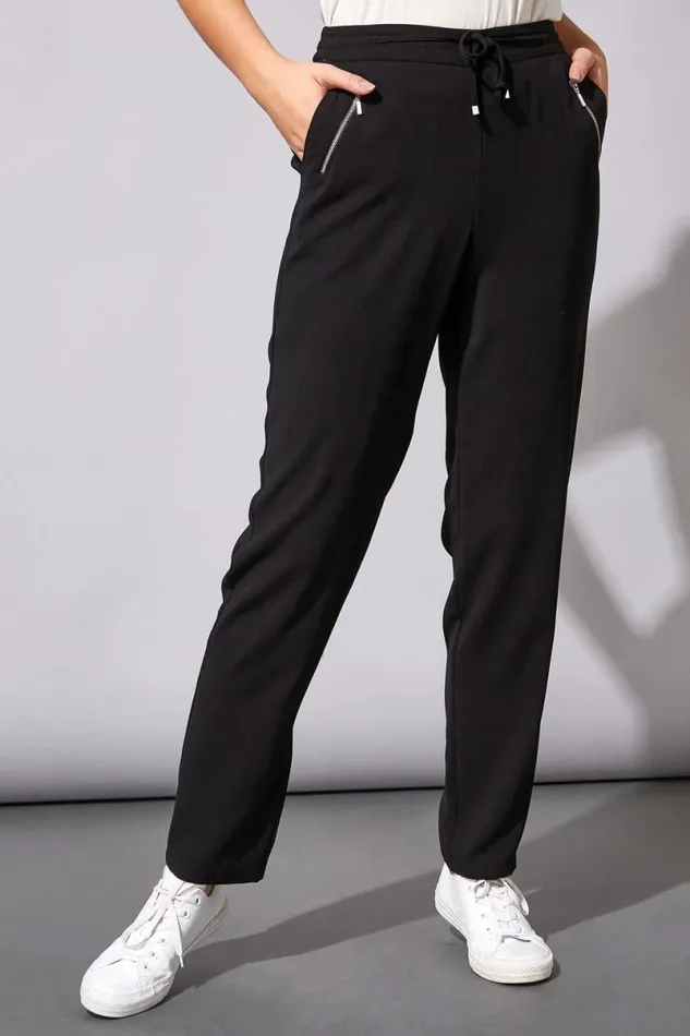31 Inch Elastic Waist Tie Front Jogger Women Roman Trousers