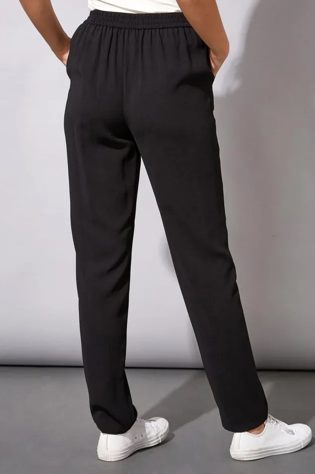 31 Inch Elastic Waist Tie Front Jogger Women Roman Trousers