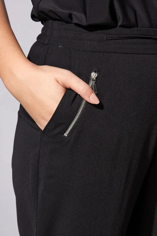 31 Inch Elastic Waist Tie Front Jogger Women Roman Trousers