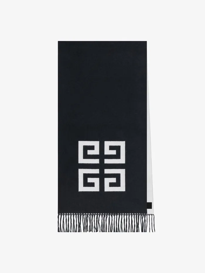 4g Double Sided Scarf In Wool Blackwhite Men Givenchy Scarves and Ties