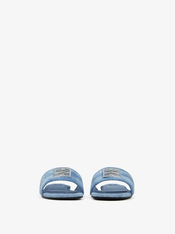 4g Mules In Washed Denim Medium Blue Women Givenchy Slides and Sandals
