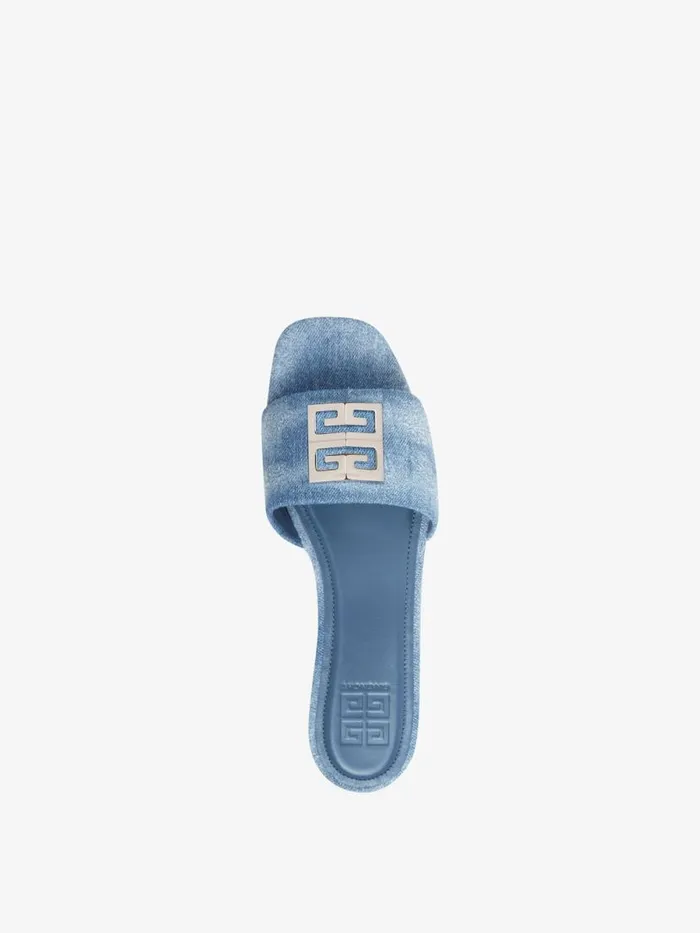 4g Mules In Washed Denim Medium Blue Women Givenchy Slides and Sandals