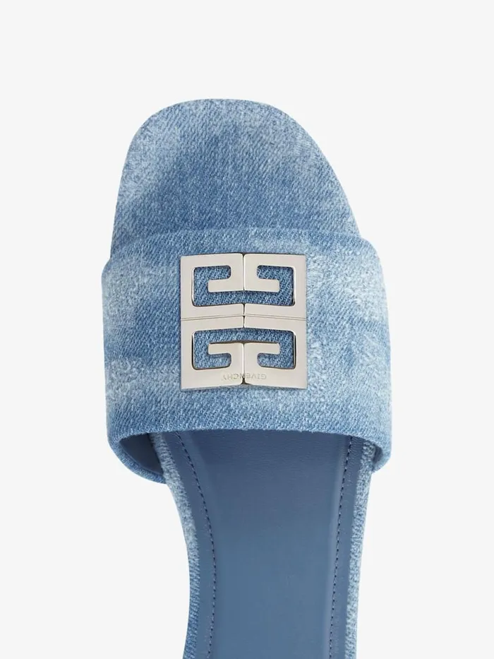 4g Mules In Washed Denim Medium Blue Women Givenchy Slides and Sandals