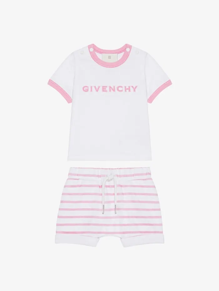 4g TShirt And Shorts In Cotton Gift Set Pink Kids Givenchy