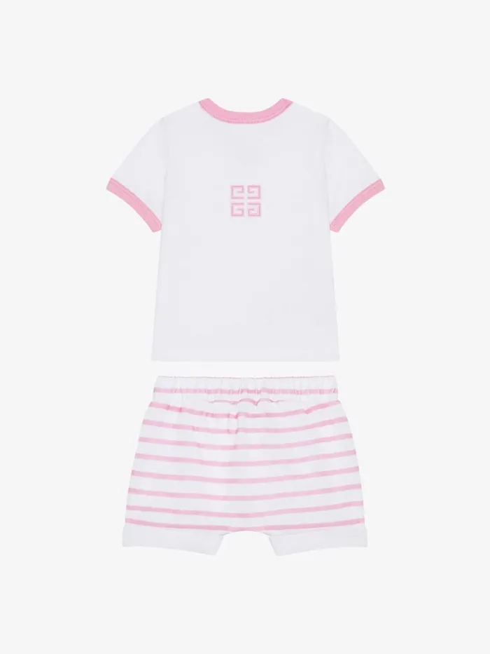 4g TShirt And Shorts In Cotton Gift Set Pink Kids Givenchy
