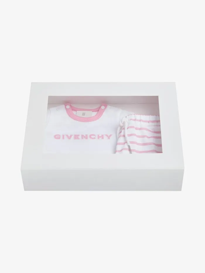 4g TShirt And Shorts In Cotton Gift Set Pink Kids Givenchy