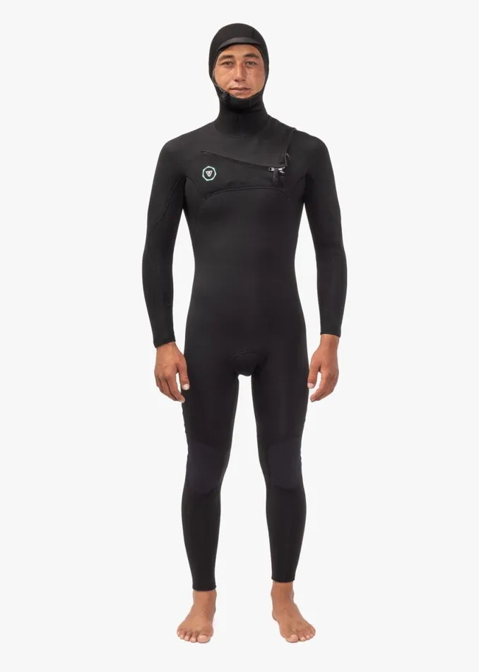 7 Seas 65 Full Hooded Chest Zip Wetsuit Black Men Vissla Wetsuits