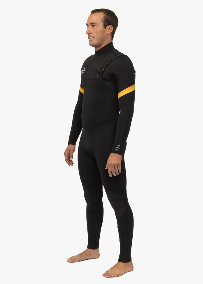 7 Seas Raditude 43 Full Chest Zip Wetsuit Black 3 Men Vissla Wetsuits