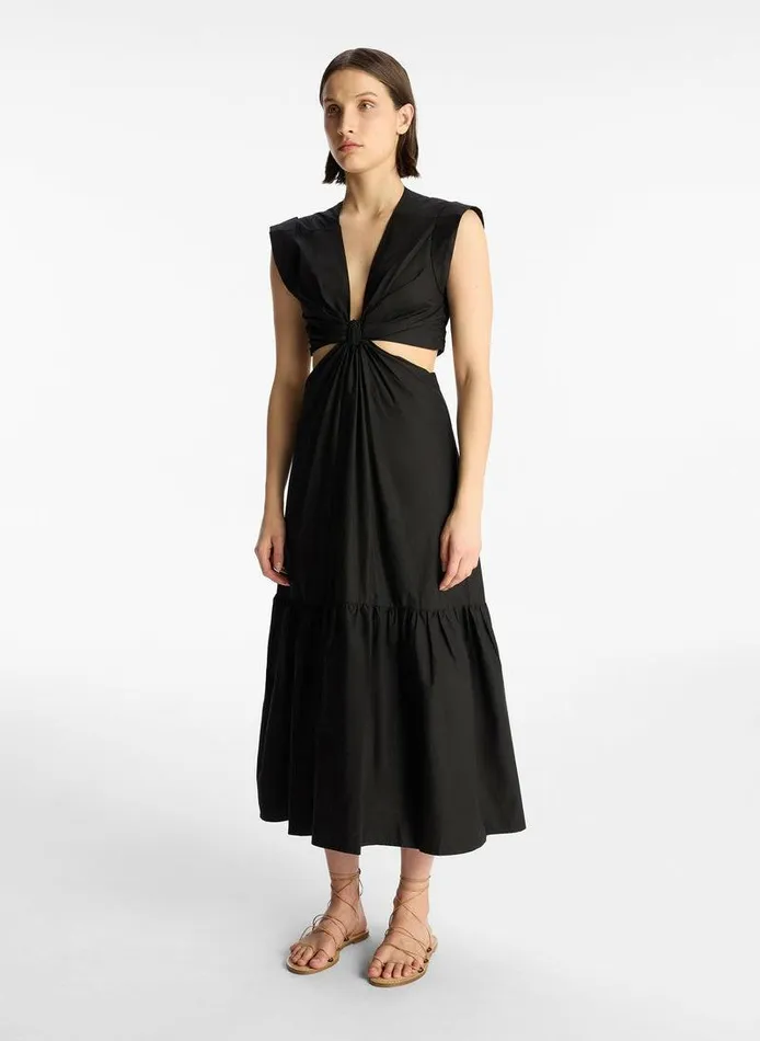 Accessories Women ALC Alexandria Cotton Midi Dress Black Accessories Women ALC Alexandria Cotton Midi Dress Black