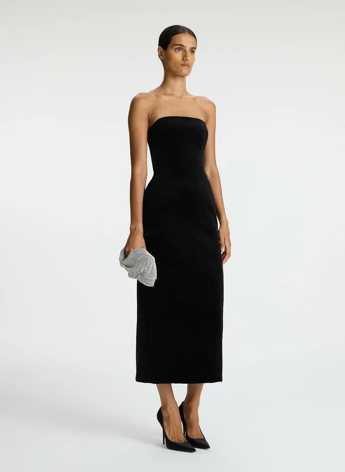 Accessories Women ALC Elizabeth Velvet Midi Dress Black Accessories Women ALC Elizabeth Velvet Midi Dress Black