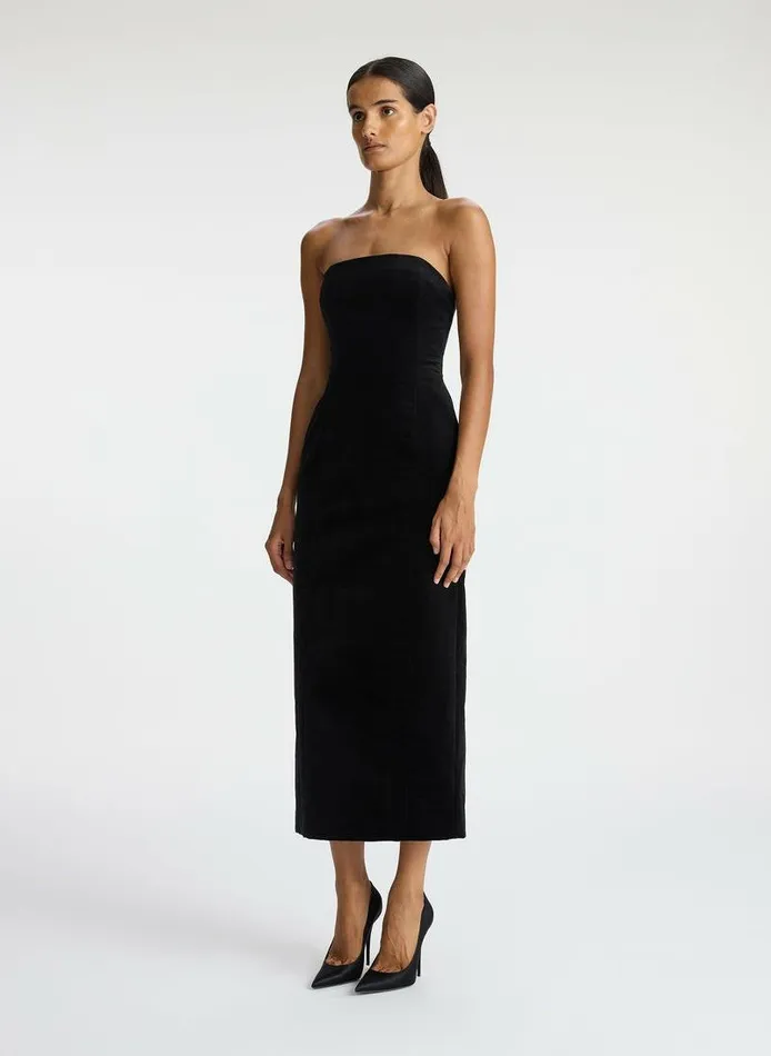 Accessories Women ALC Elizabeth Velvet Midi Dress Black Accessories Women ALC Elizabeth Velvet Midi Dress Black