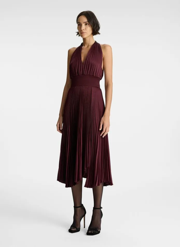 Accessories Women ALC Rose Satin Pleated Dress Chicory Accessories Women ALC Rose Satin Pleated Dress Chicory