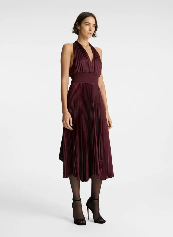 Accessories Women ALC Rose Satin Pleated Dress Chicory Accessories Women ALC Rose Satin Pleated Dress Chicory