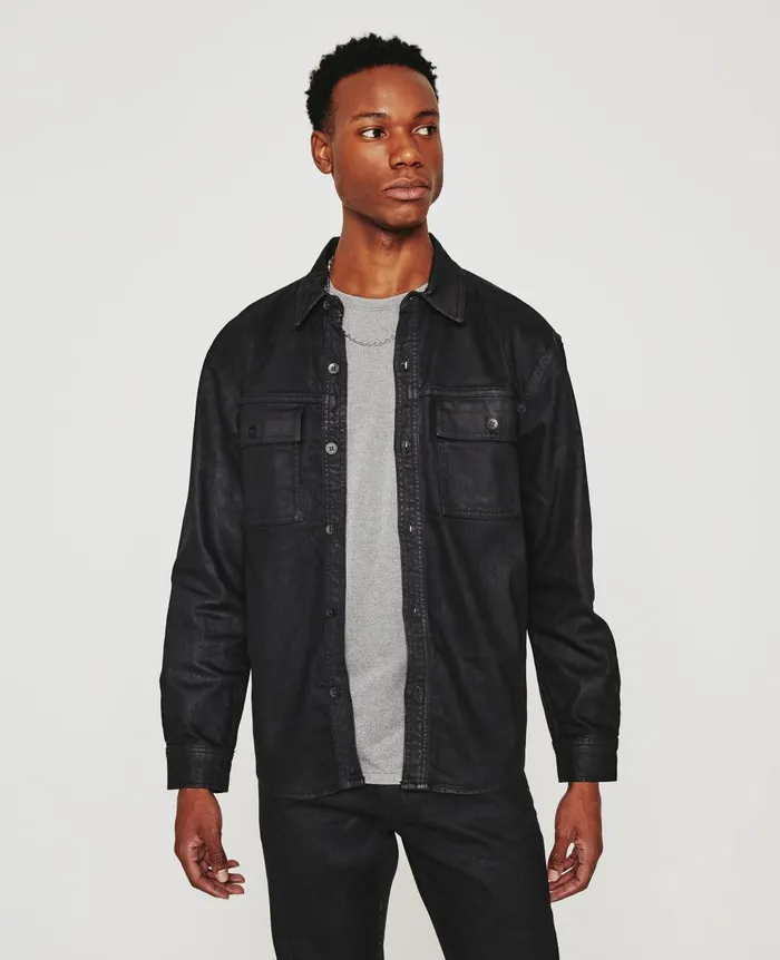 AG Jeans Elias Shirt Jacket Ltt Ct Charcoal Black Men Jackets