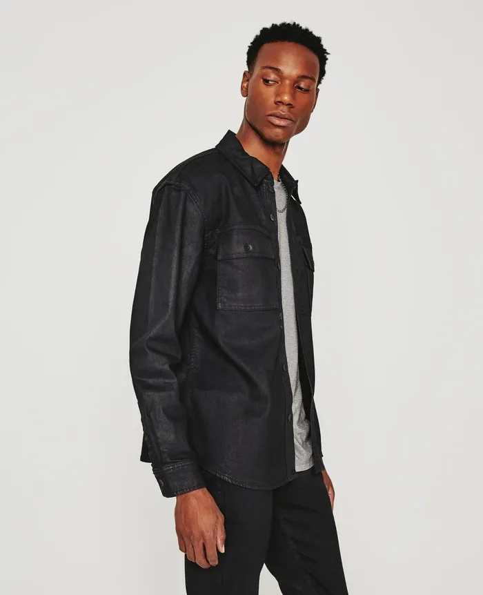 AG Jeans Elias Shirt Jacket Ltt Ct Charcoal Black Men Jackets AG Jeans Elias Shirt Jacket Ltt Ct Charcoal Black Men Jackets