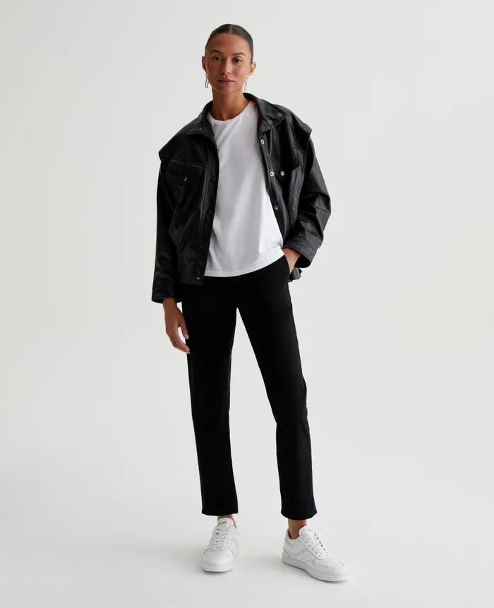 AG Jeans Farrah Skinny Ankle 1 Year Midnight Black Destruct Women Denim