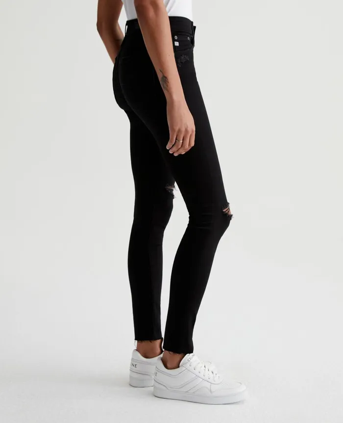 AG Jeans Farrah Skinny Ankle 1 Year Midnight Black Destruct Women Denim AG Jeans Farrah Skinny Ankle 1 Year Midnight Black Destruct Women Denim
