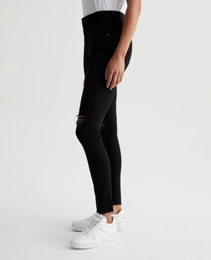 AG Jeans Farrah Skinny Ankle 1 Year Midnight Black Destruct Women Denim AG Jeans Farrah Skinny Ankle 1 Year Midnight Black Destruct Women Denim