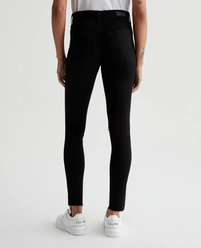 AG Jeans Farrah Skinny Ankle 1 Year Midnight Black Destruct Women Denim AG Jeans Farrah Skinny Ankle 1 Year Midnight Black Destruct Women Denim