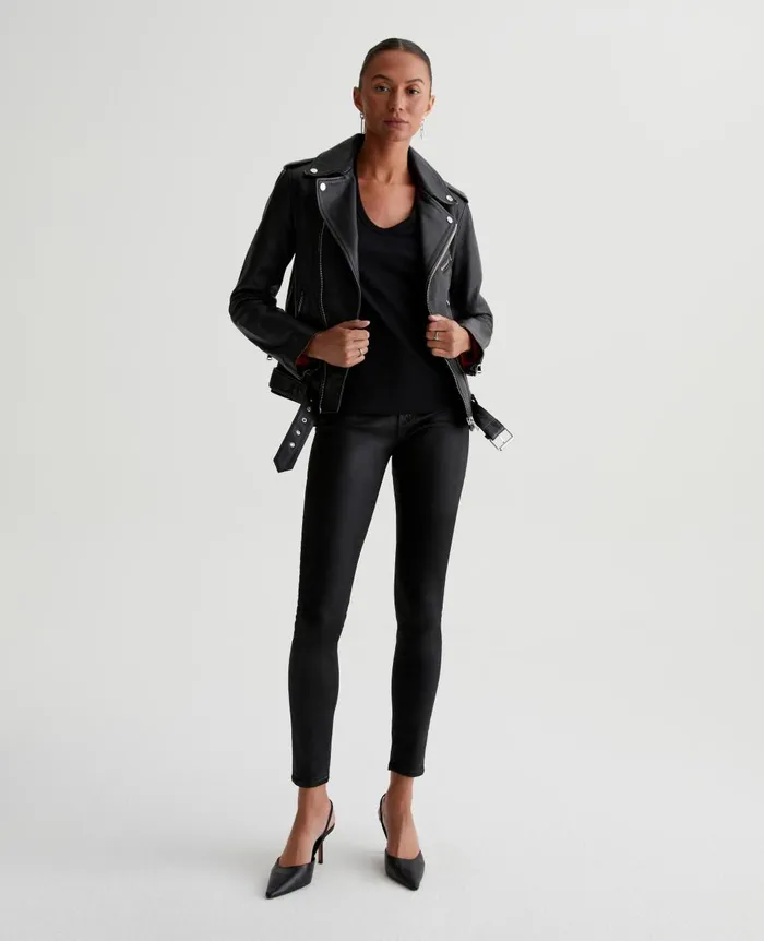 AG Jeans Farrah Skinny Ankle Ltt Lt Super Black Women Pants