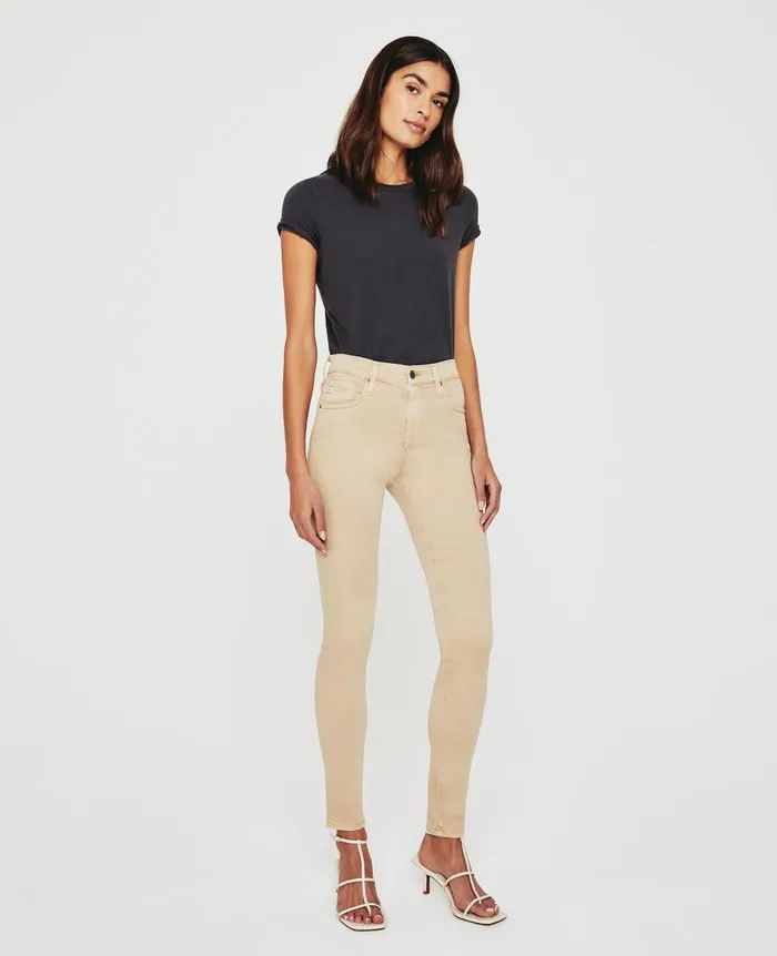 AG Jeans Farrah Skinny Sulfur Toasted Almond Women Pants