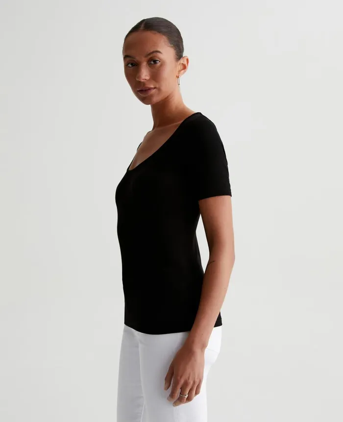 AG Jeans Jaxon Scoop True Black Women Tops and Shirts AG Jeans Jaxon Scoop True Black Women Tops and Shirts