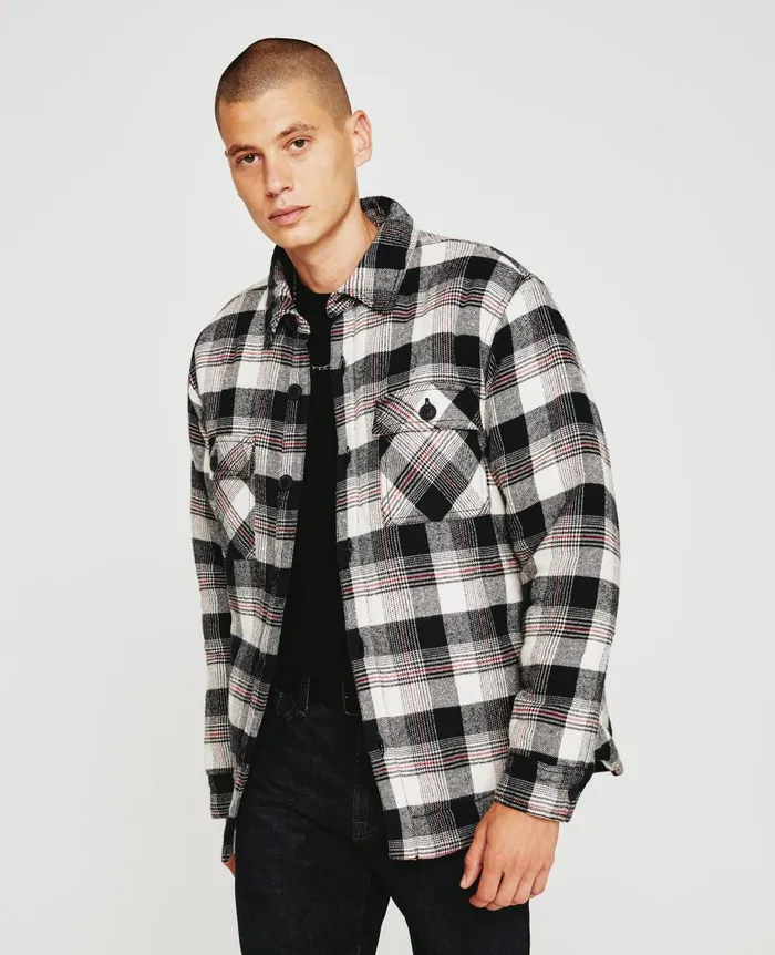 AG Jeans Nolan Jacket Field Plaid Black Multi Men Jackets