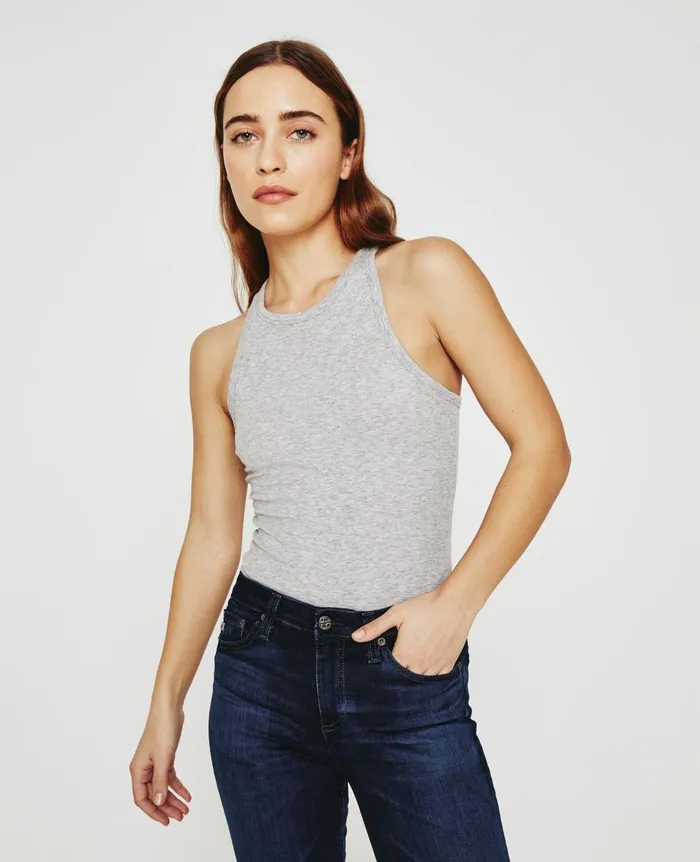 AG Jeans Orso Tank Heather Grey Women Tees and Tanks