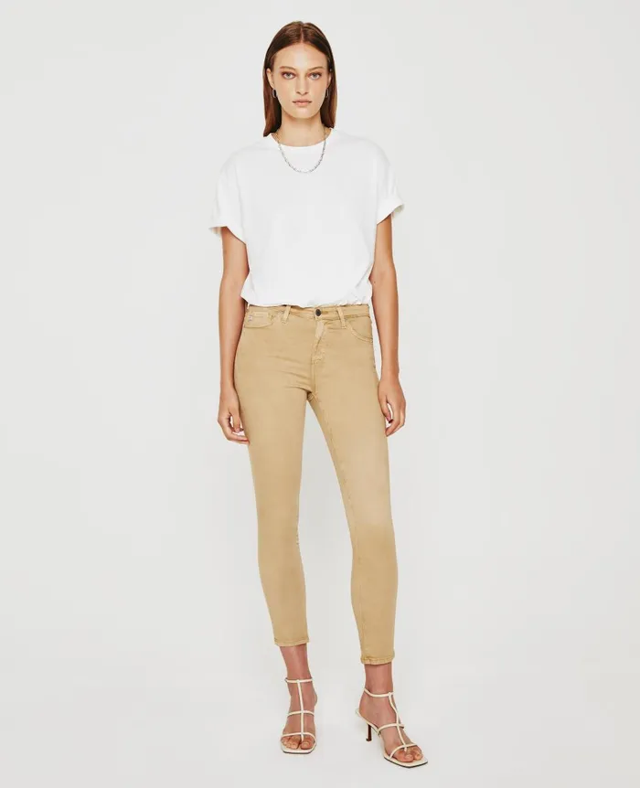 AG Jeans Prima Crop Sulfur Toasted Almond Women Pants