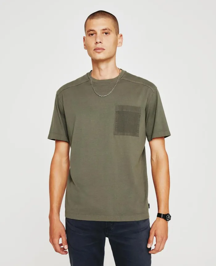 AG Jeans Shane Crew Armory Green Men Tees