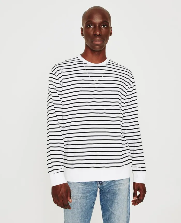 AG Jeans Wesley Pullover True Whitetrue Black Men Sweatshirts