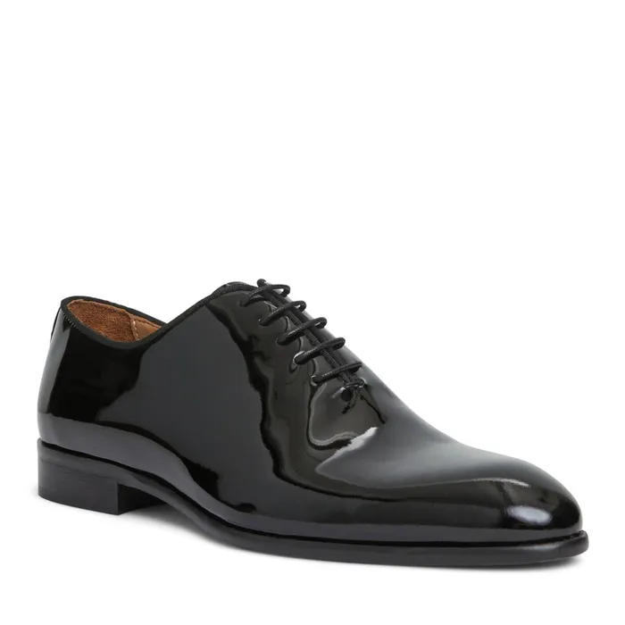 Angelo Whole Cut Oxford Black Patent Men Bruno Magli Dress Shoes