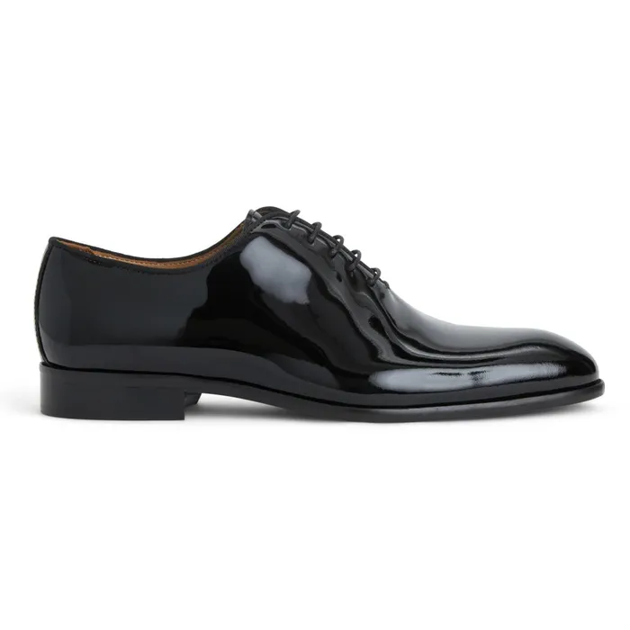 Angelo Whole Cut Oxford Black Patent Men Bruno Magli Dress Shoes