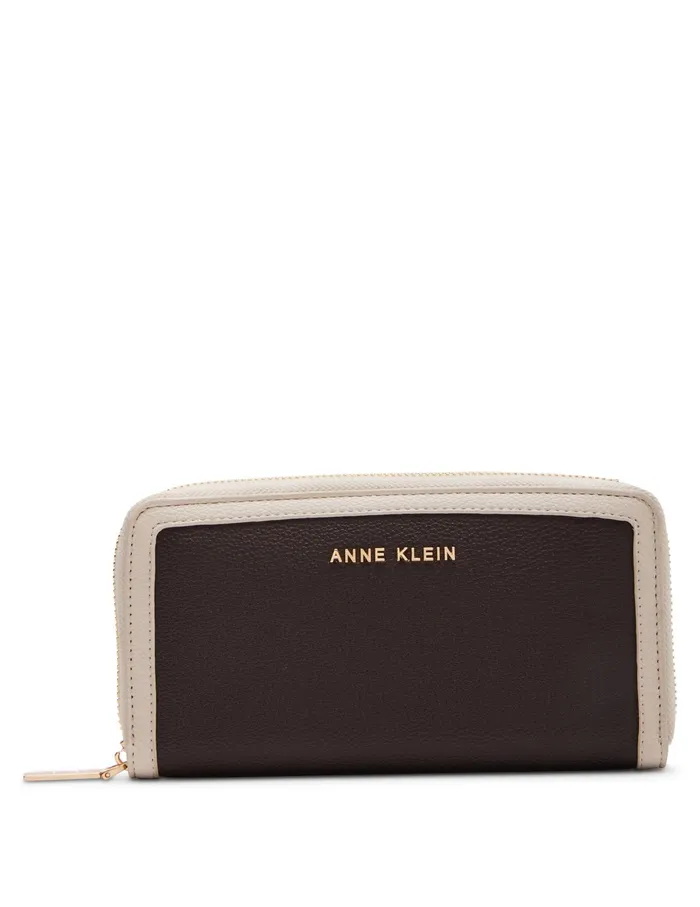 Anne Klein AK Large Curved Wallet Espresso Women Handbags