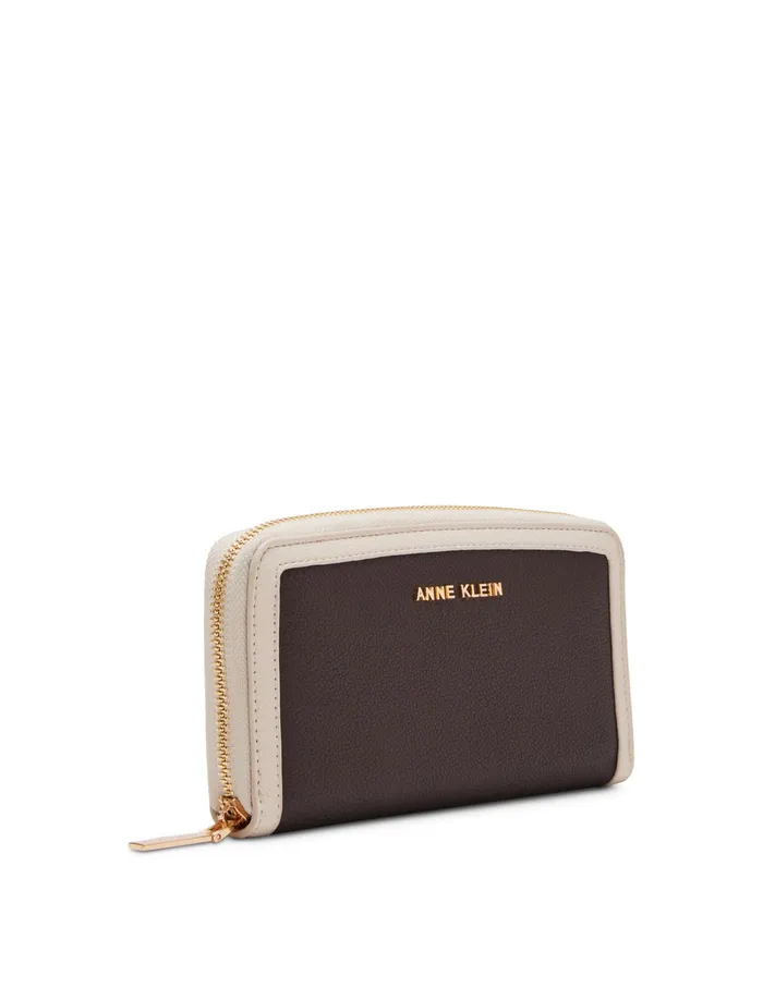 Anne Klein AK Large Curved Wallet Espresso Women Handbags