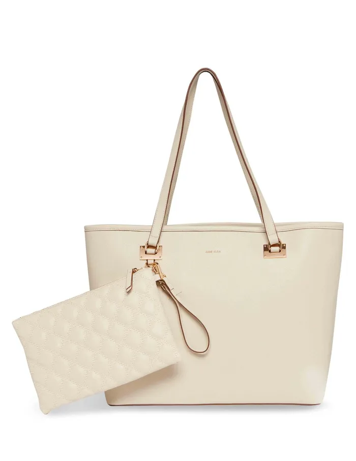 Anne Klein Anne Klein Work Tote With Pouch Chalk Women Handbags