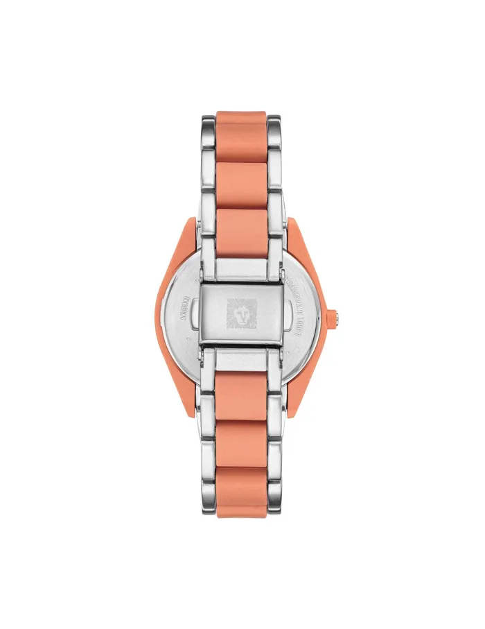 Anne Klein Consider It Solar Recycled Ocean Plastic Bracelet Watch Coral Women Watches 038 Jewelry