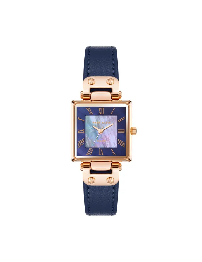 Anne Klein Consider It Solar Square Leather Strap Watch Navy Women Watches 038 Jewelry Anne Klein Consider It Solar Square Leather Strap Watch Navy Women Watches 038 Jewelry