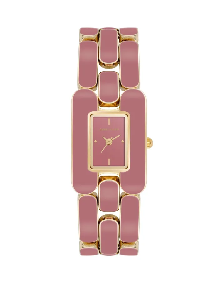 Anne Klein Enamel Link Bracelet Watch Goldtone Women Watches 038 Jewelry