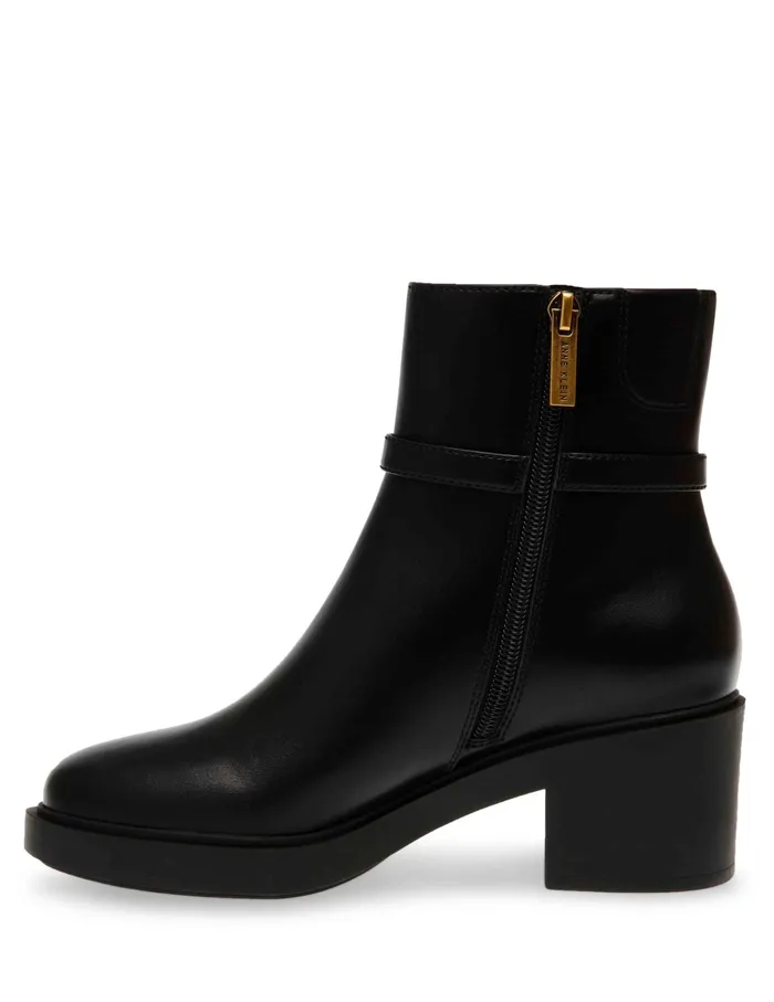 Anne Klein Fenix Boot Black Smooth Women Shoes
