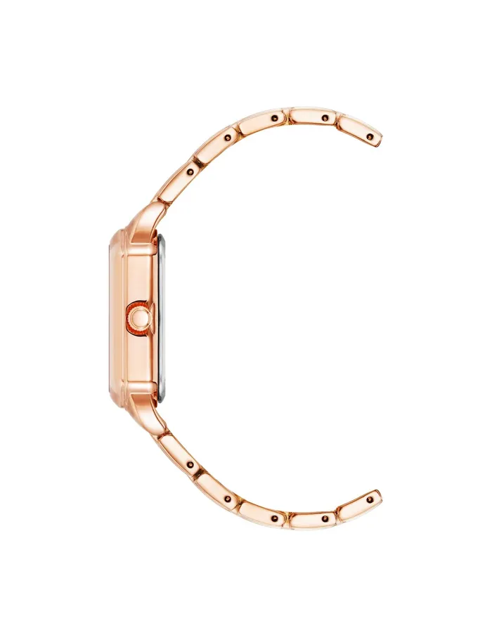 Anne Klein Modern Square Case Watch Rose Goldtone Women Watches 038 Jewelry