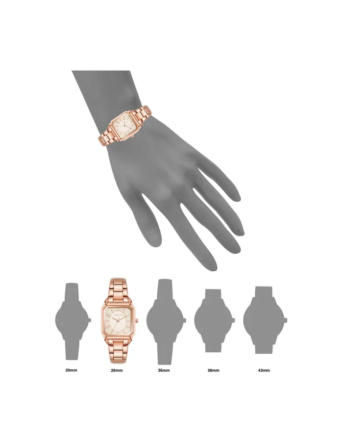 Anne Klein Modern Square Case Watch Rose Goldtone Women Watches 038 Jewelry