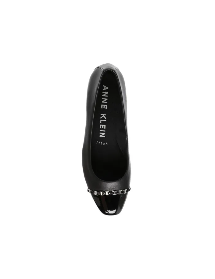 Anne Klein Moxy Leather Wedge Black Women Shoes