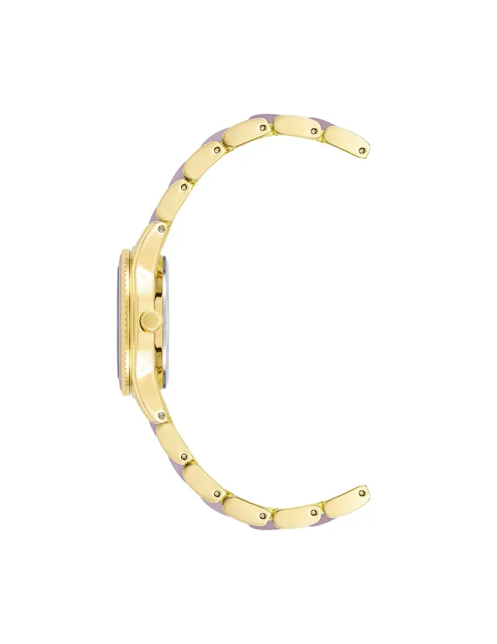 Anne Klein Pearlescent Resin Link Bracelet Watch Goldtone Women Watches 038 Jewelry