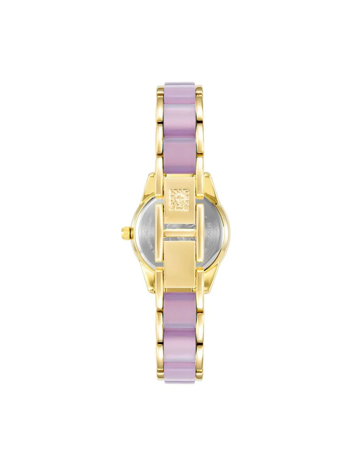 Anne Klein Pearlescent Resin Link Bracelet Watch Goldtone Women Watches 038 Jewelry